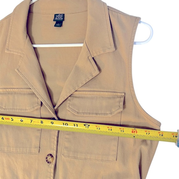 Wild Fable Tan Sleeveless Jumpsuit Utility Cuffed Drawstring Waist Pockets Size - Picture 7 of 12